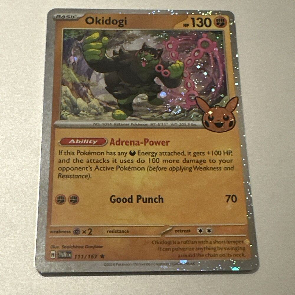 5 for $30 Okidogi - ERROR HOLO BLEED & SWIRL - 111/167 Pokemon - NM